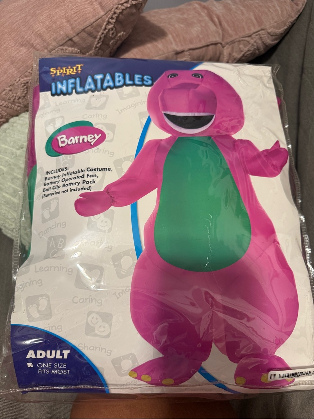 Spirit Inflatable Barney Costume - Pink and Green